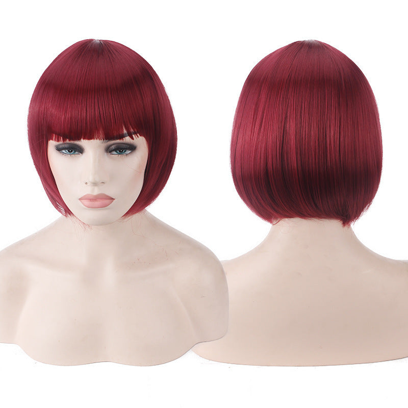 Women's Daily Color Sheath Short Shoulder Straight Cos Wig