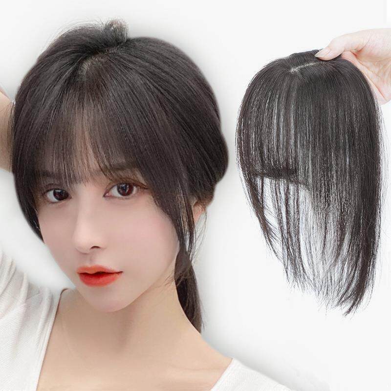 Air Artificial Hair Naturally Invisible Covering White Head Wig Bangs