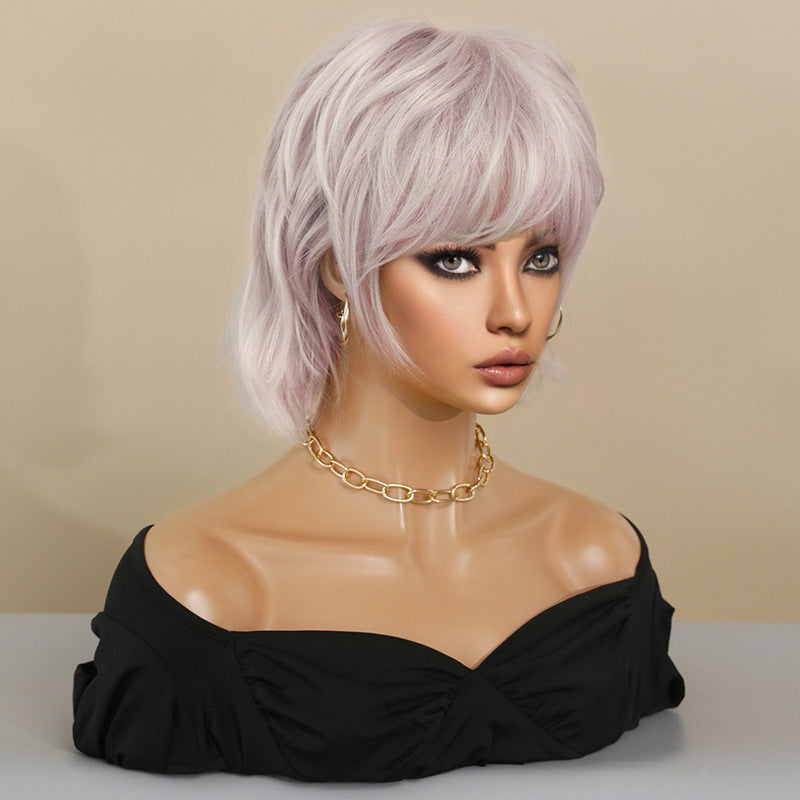 Women's Neutral Full Top Pullover Chemical Fiber Wig Short Curly Hair