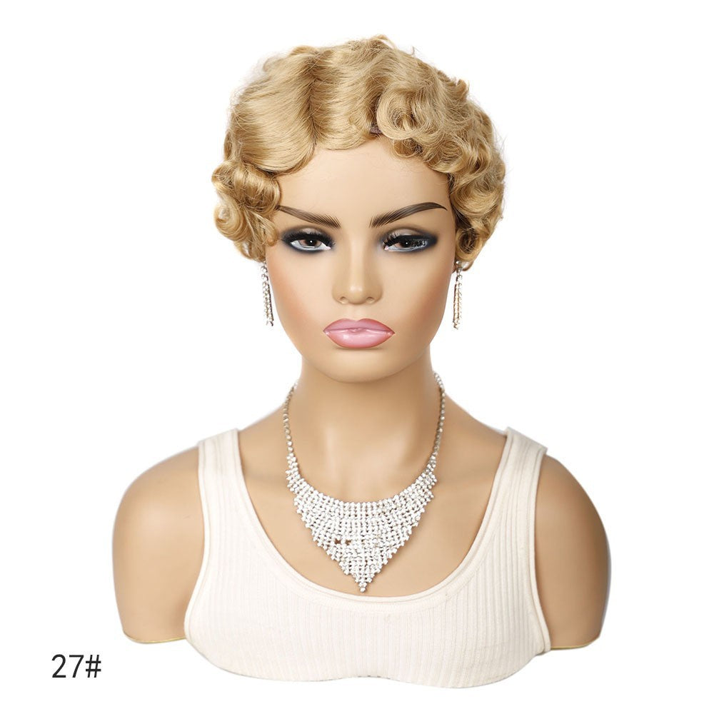 Head Cover Water Wave Synthetic Wigs Wig Short Curly Hair