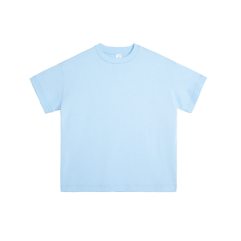 Children's Big Sports Round Neck Solid Color Children's T-shirt