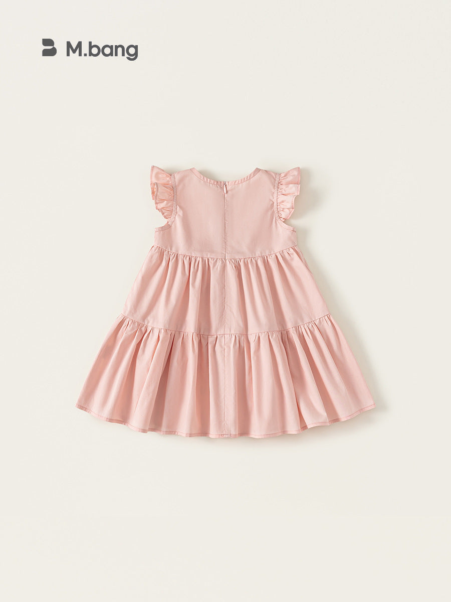Children's Clothing Flying Sleeve Pink Butterfly Little Princess Skirt Children's Dress