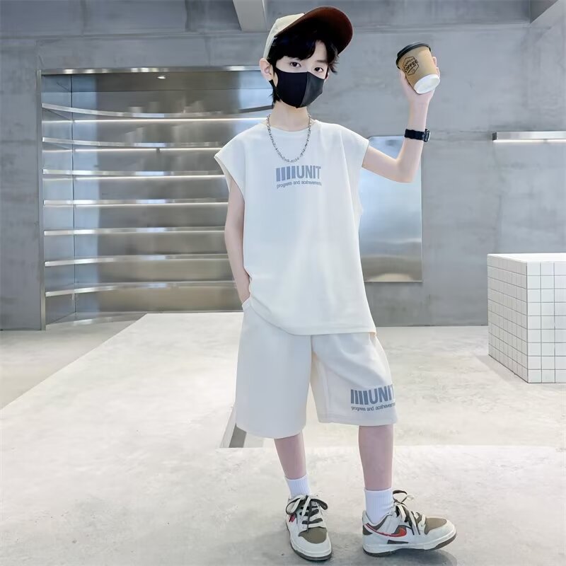 Children's Boy Thin Type Loose Half Sleeve Children's Suit