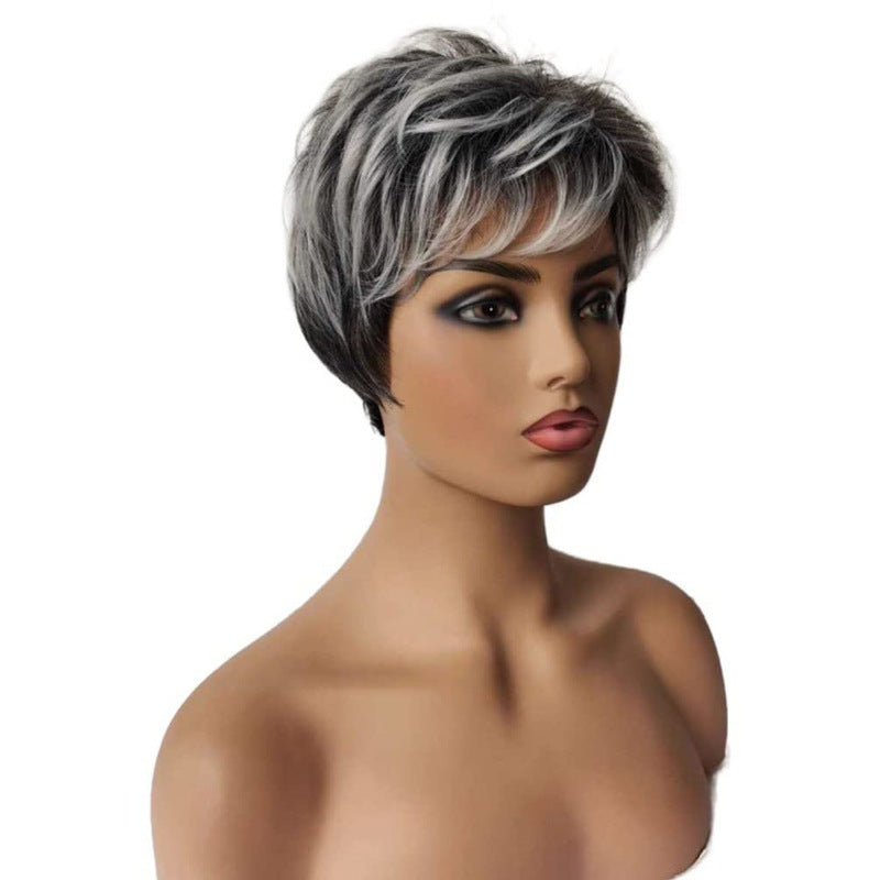 Cover Chemical Fiber Female Lady Fluffy Wig Short Curly Hair