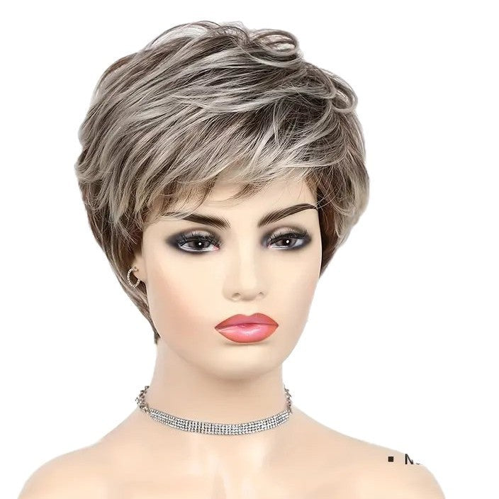 Female Head Cover Chemical Fiber Lady Wig Short Curly Hair