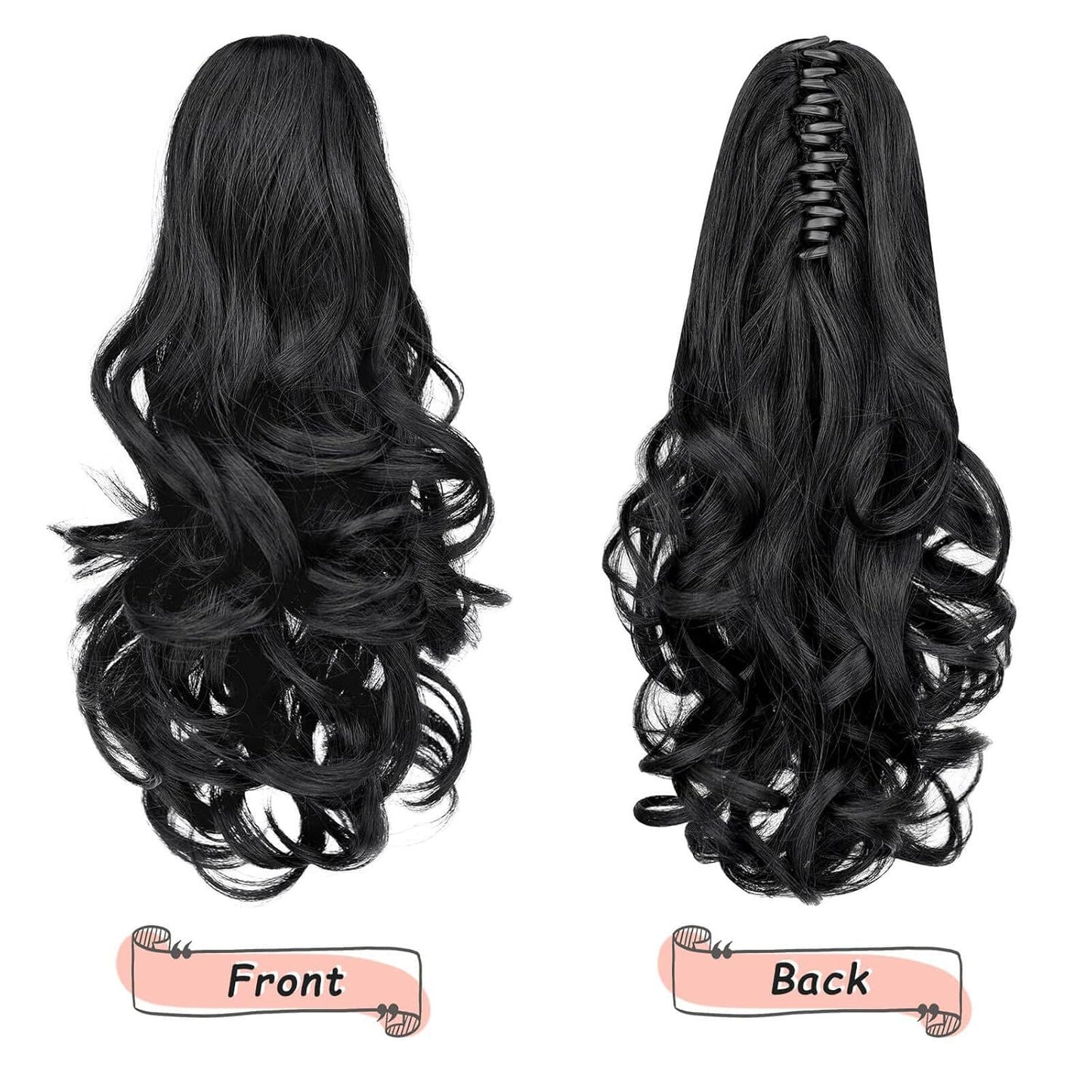 Women's Short Fiber Big Hair Claws For Wig Ponytail