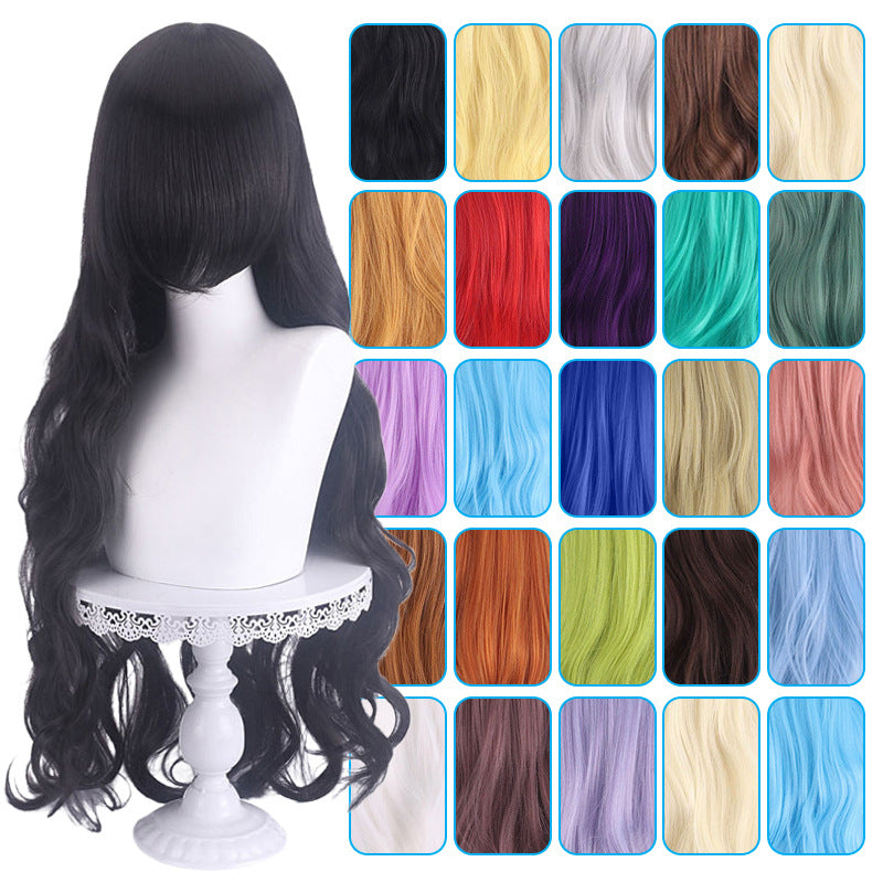 Universal Chemical Fiber Fashion Female Hair Anime Dark Wig Long Curls
