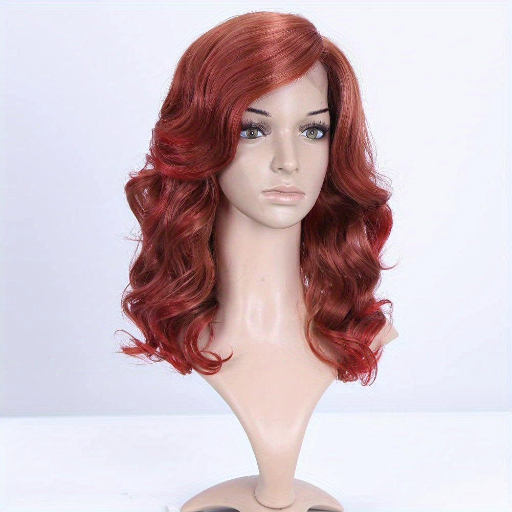 Female Wavy Front Lace Split Seam Wig Short Curly Hair