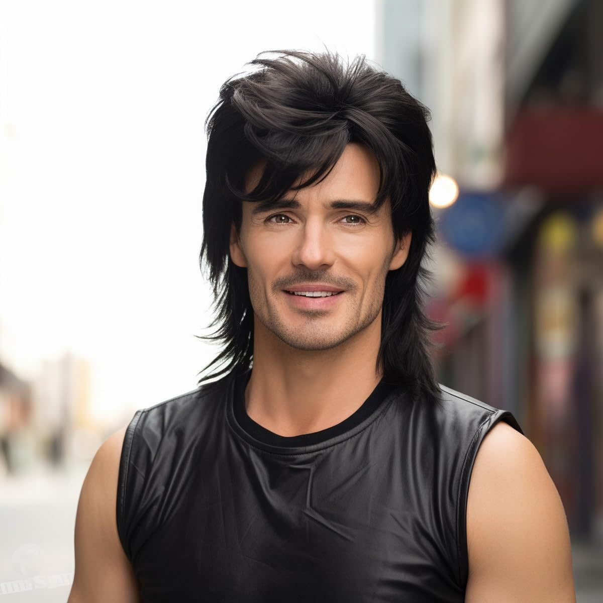 Men's Anchovy Generation Rock Shawl Curly Hair Festival Party Men's Wig