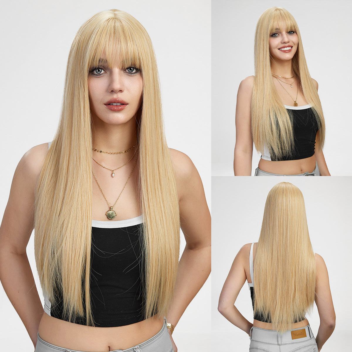 Women's Hair Fashion Hairstyle Lady Fluffy Natural Long Straight Wig
