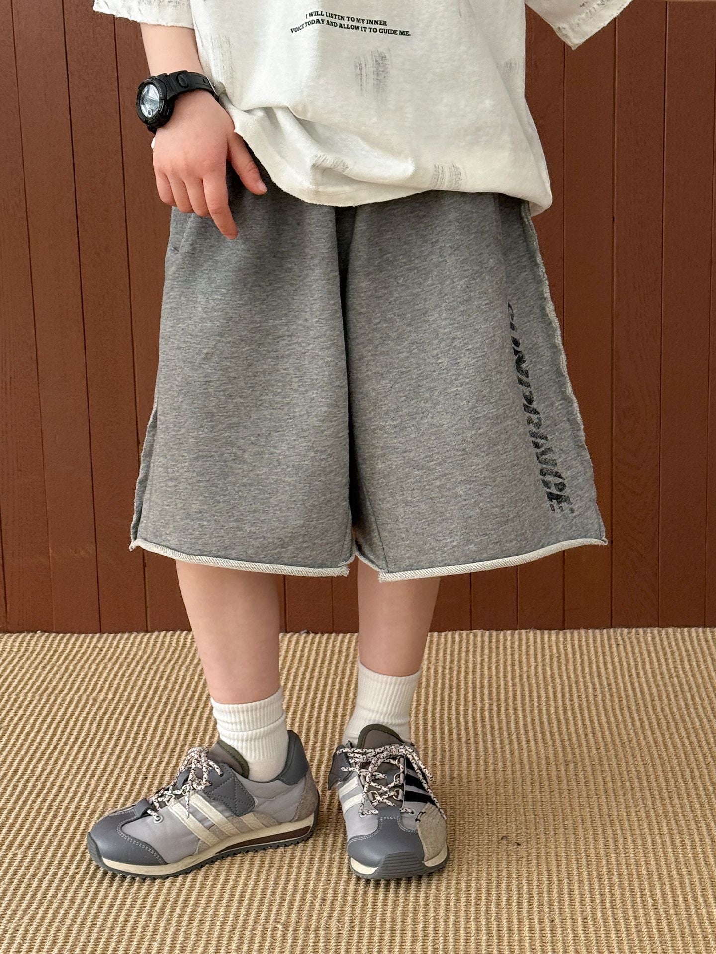 Summer Korean Style Fashionable Letters Printed Daily Children's Pants