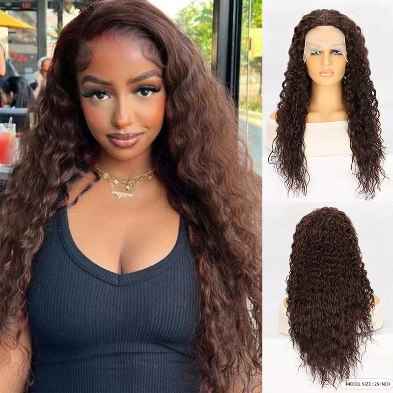 Lace Curly Hair Fluffy Big Wave Half Wig Long Curls
