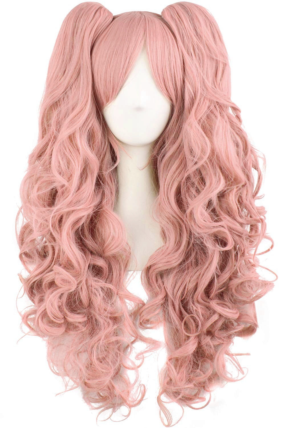 Blue Gradually Varied Pink Double Tiger Mouth Clip Mid-length Cos Wig