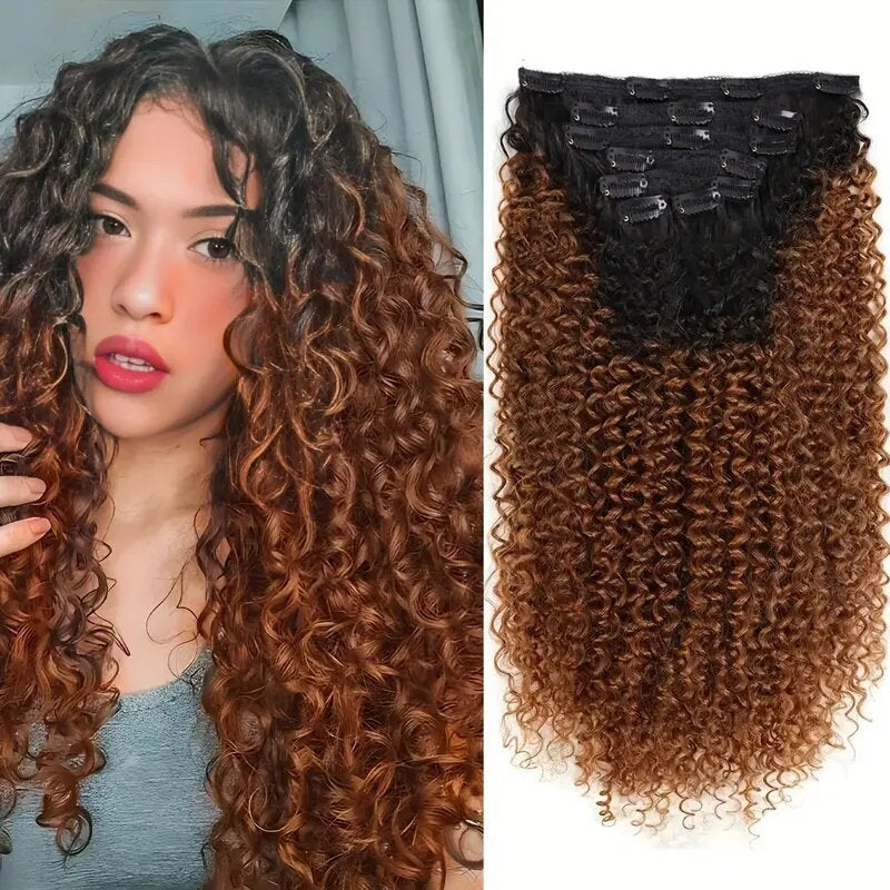 Women's Curler Type Extension Full Head Black Wig