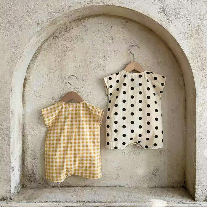 Women's & Men's Summer Jumpsuit Polka Dot Plaid Romper Jumpsuits Jumpsuit, Climbing Suit
