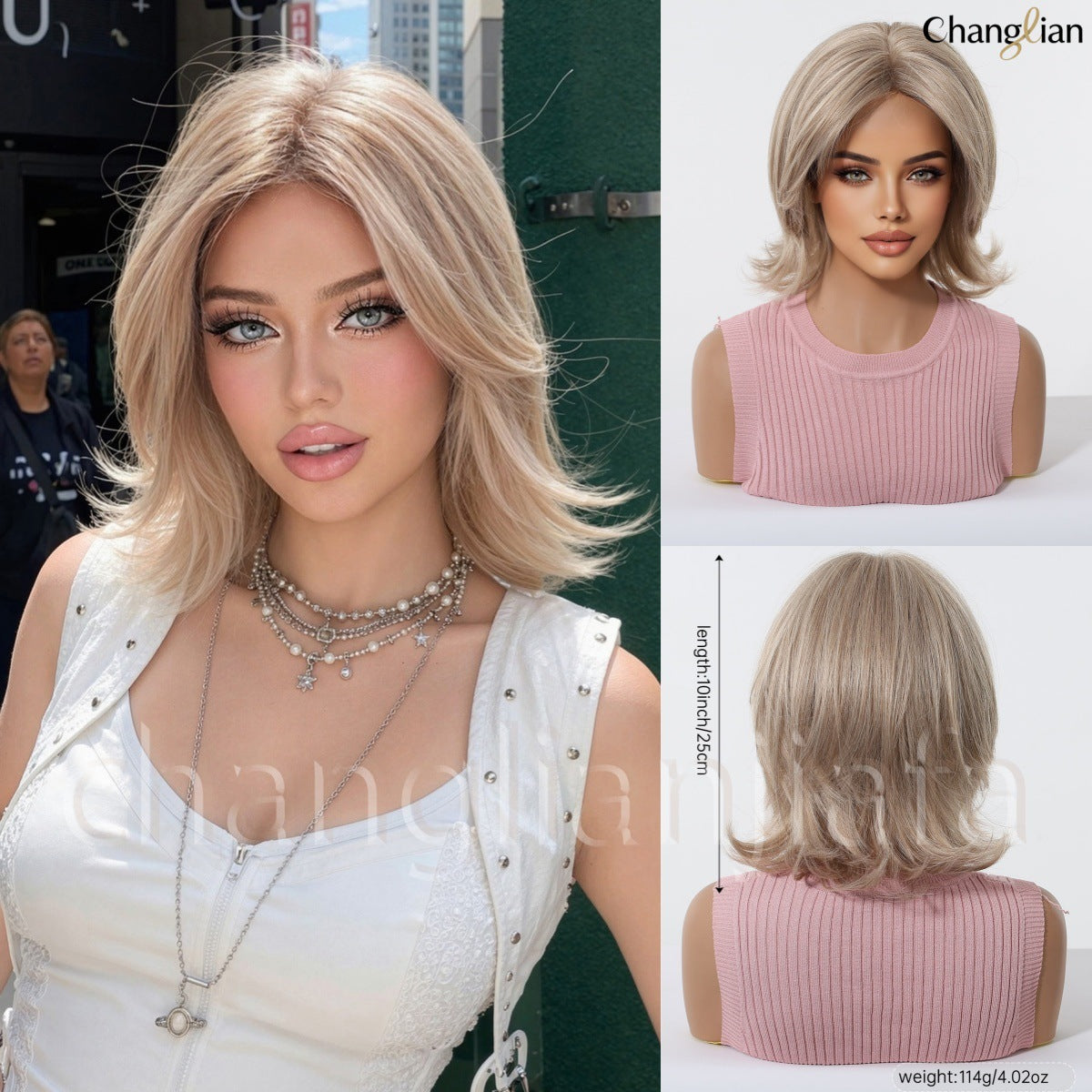 Brown Female Inch Layer Valgus Fluffy Chemical Fiber Wig Short Curly Hair