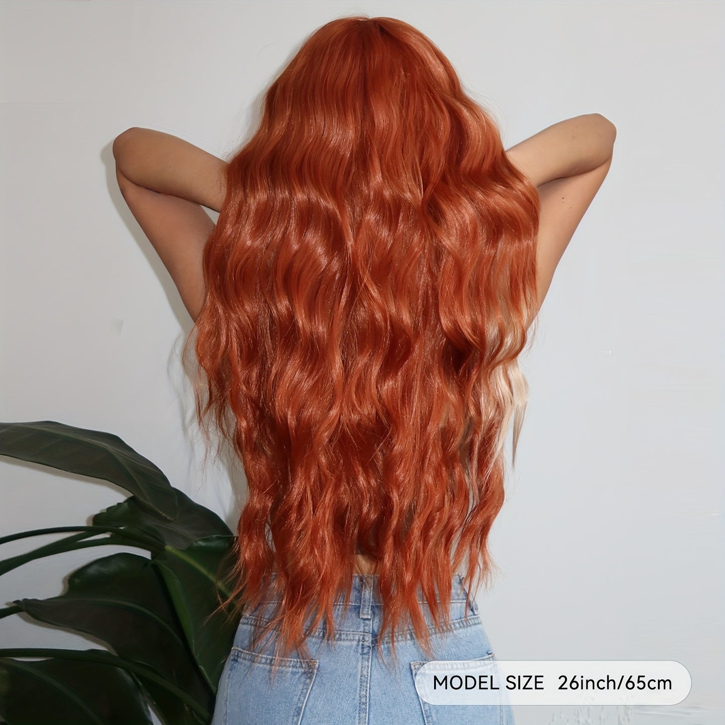 Female Gradient Dyed Water Ripple Curly Hair Fluffy Wig Long Curls