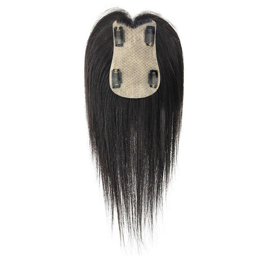 Replacement Cover Gray All Real Natural Light Fluffy Increase Bangs Wig