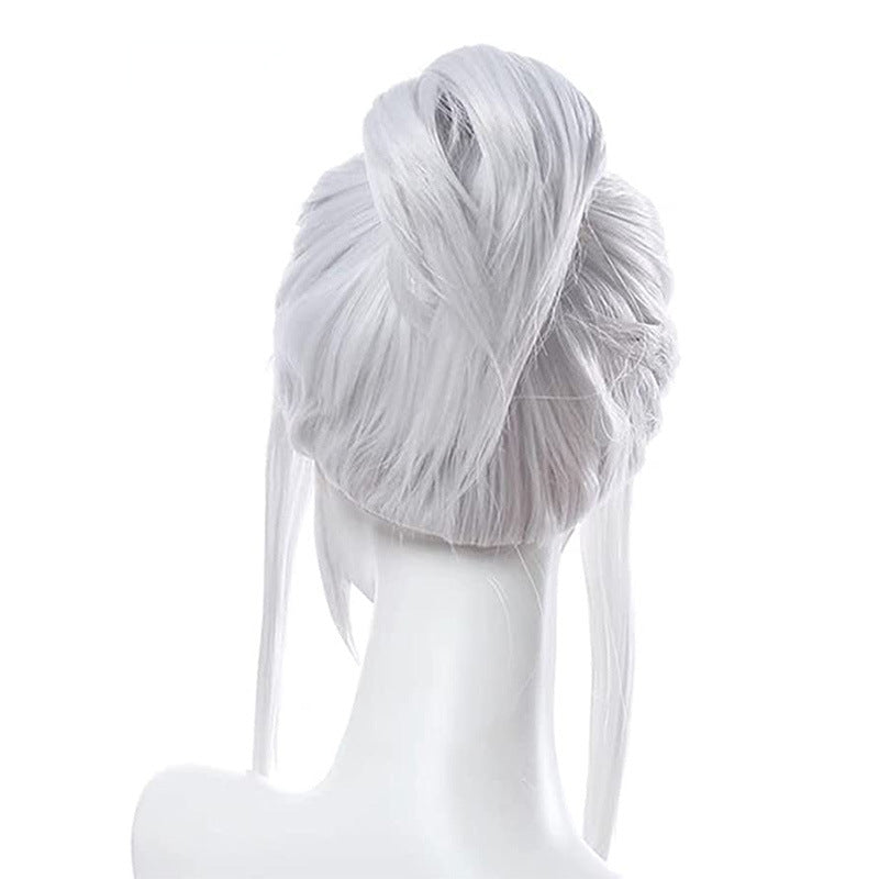 Dauntless Contract Sier White Ponytail Short Cos Wig