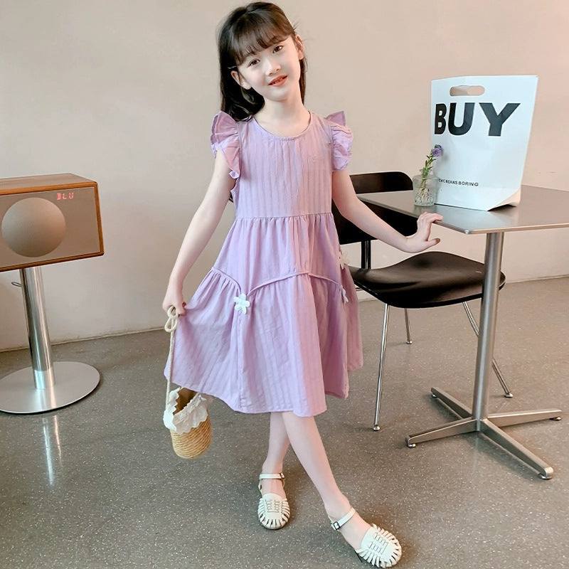 Children's Casual Sweet Summer Thin Fashionable Princess Middle Big Clothing Children's Dress