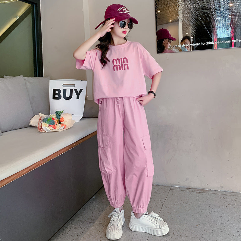 Children's Summer Suits Fashionable Stylish Clothes Short-sleeved Children's Suit