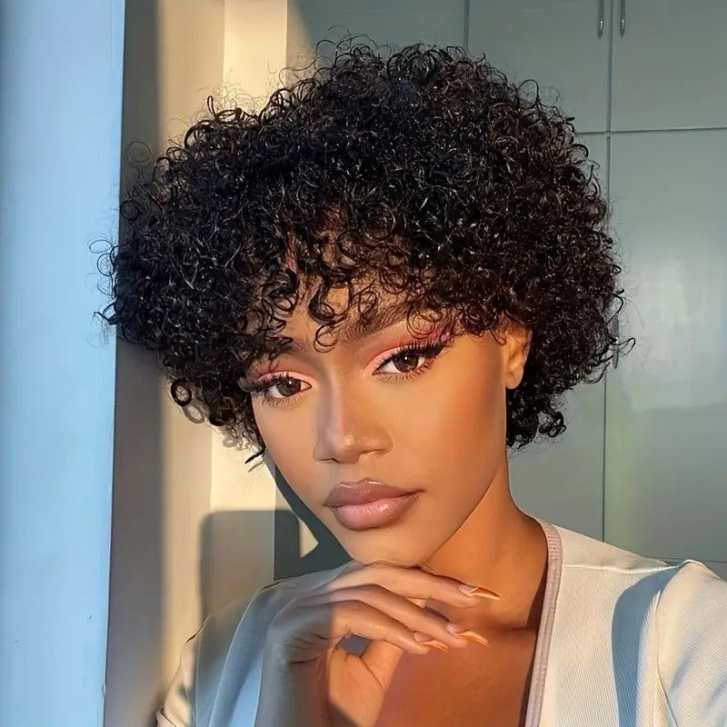 Front Lace African Fashion Fluffy Wigs Wig Short Curly Hair