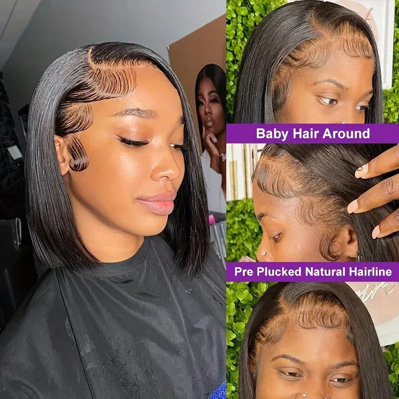 Popular Beautiful Lace Bob Sheath Front Wig Short Straight Hair