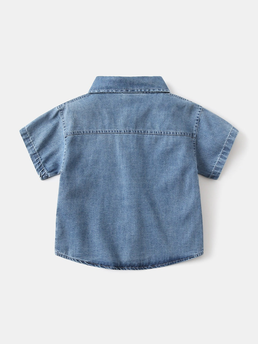 Children's Boy's Cowboy Summer Texture Clothing Handsome Children's Shirt