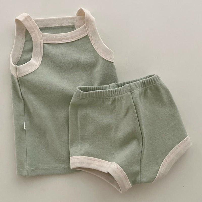 Summer Infant Cotton Camisole Cool Vest Top Bloomer Children's Suit
