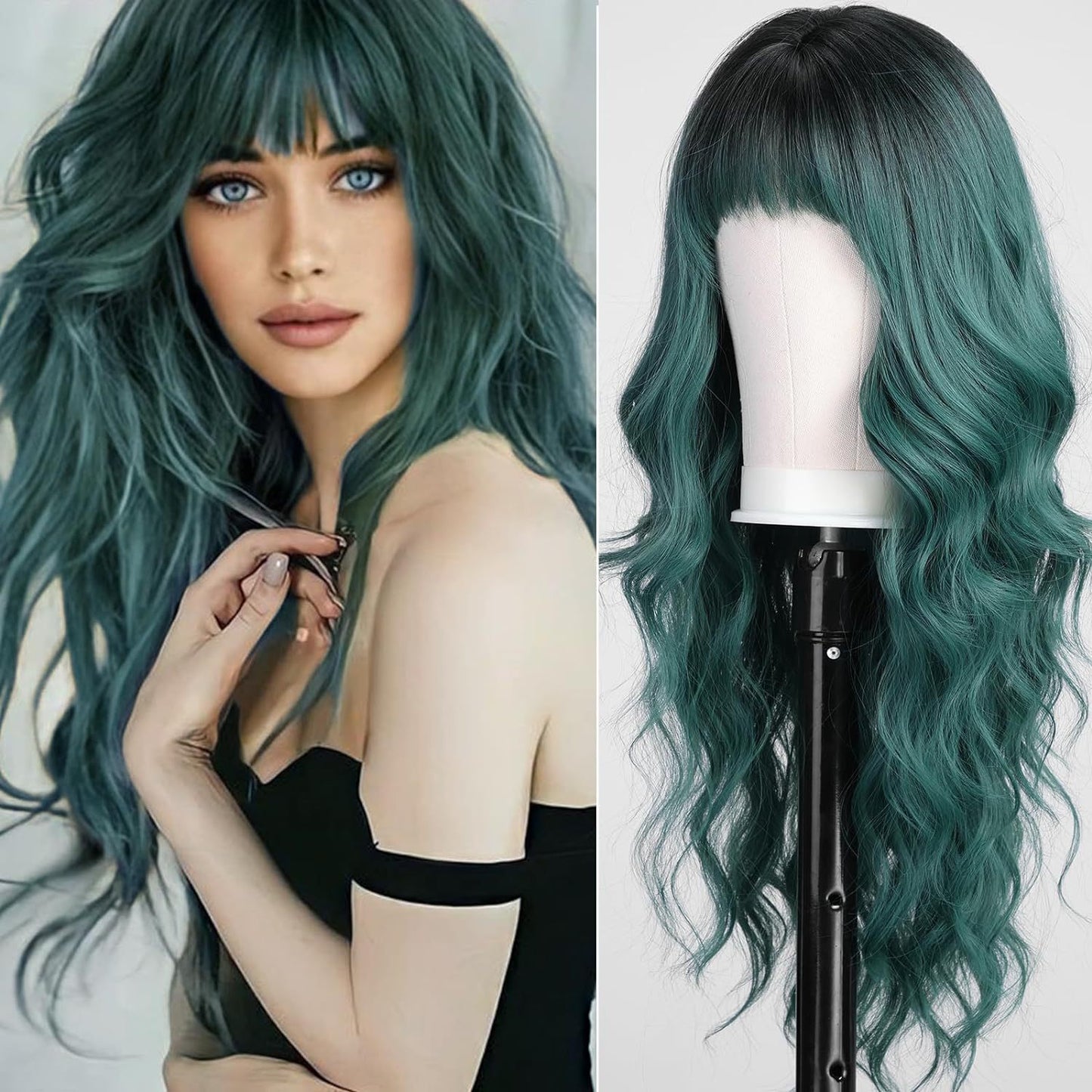 Women's Fashion Synthetic Wigs Brown Gradient Color Wig Long Curls