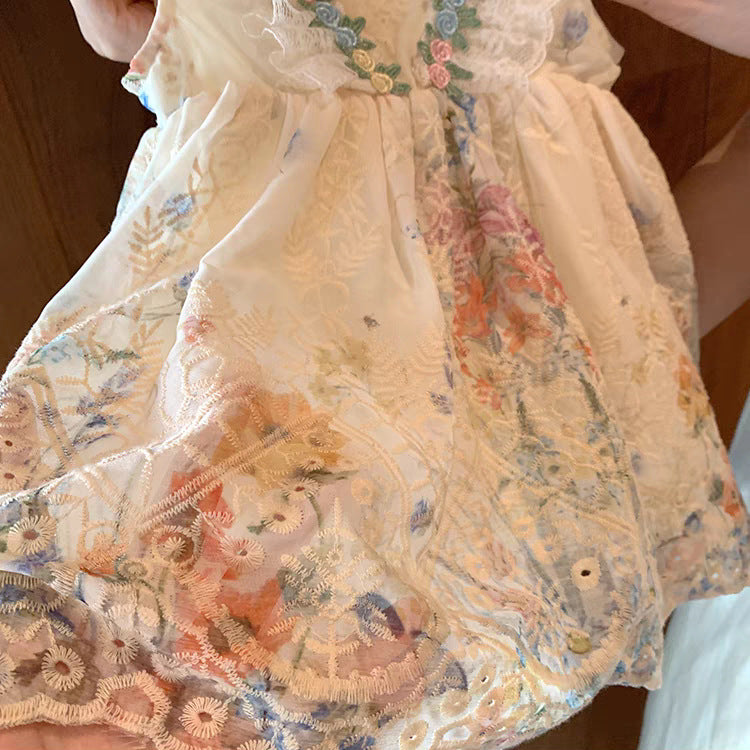 Summer French Style Floral Slip Little Island Vacation Children's Dress