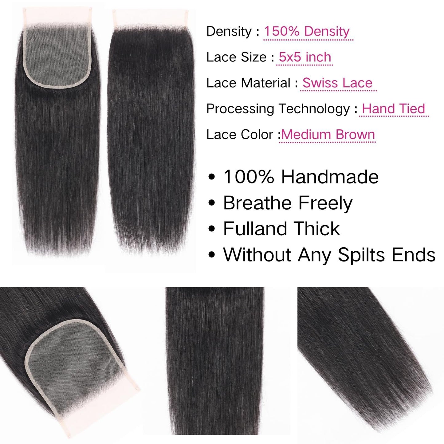 Natural Color Transparent Lace Human Piece Real Hair Wig