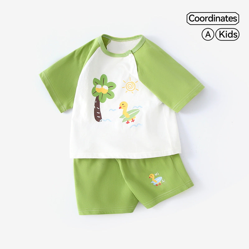 Short Sleeve Thin Boys Infant Clothes Toddler Children's Suit
