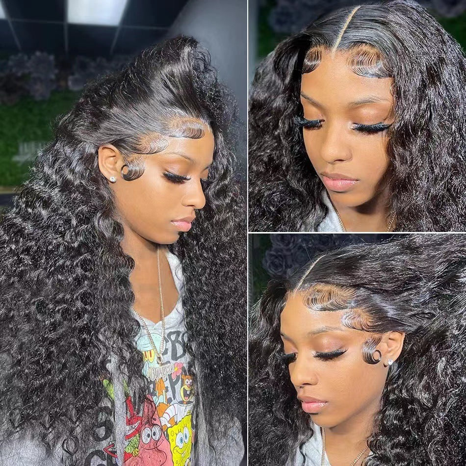 Front Lace African Wigs With Small Wig Short Curly Hair