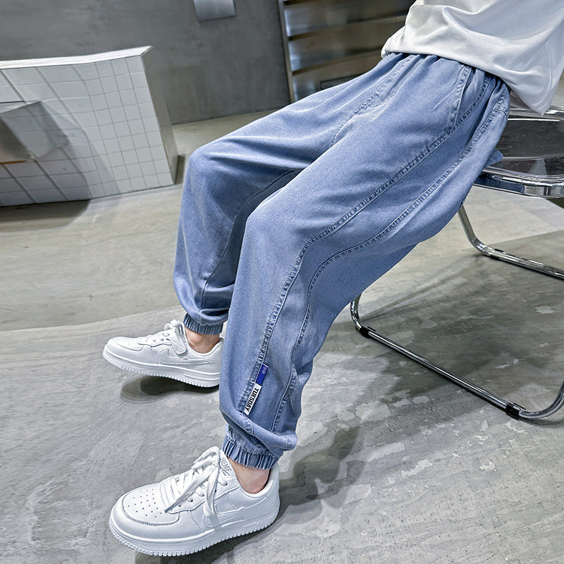 Summer Thin Jeans Ice Silk Anti Mosquito Children's Pants