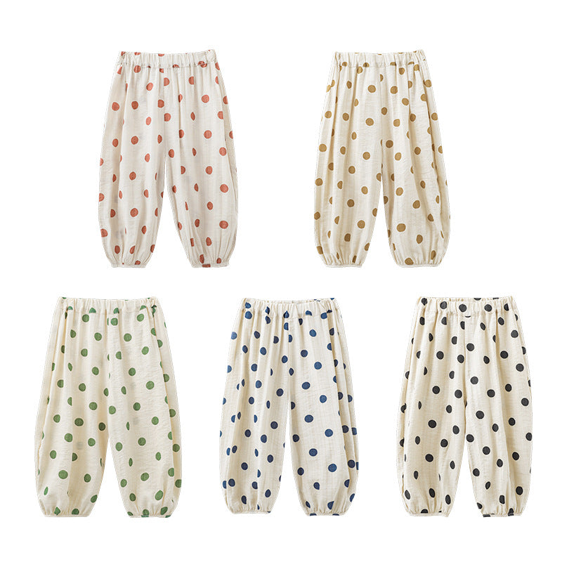 Children's Polka Dot Casual Outdoor Ice Silk Trousers Children's Pants