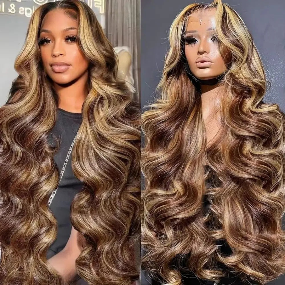 Piano Color Highlight Big Wave Curly Hair Wig Long Curls