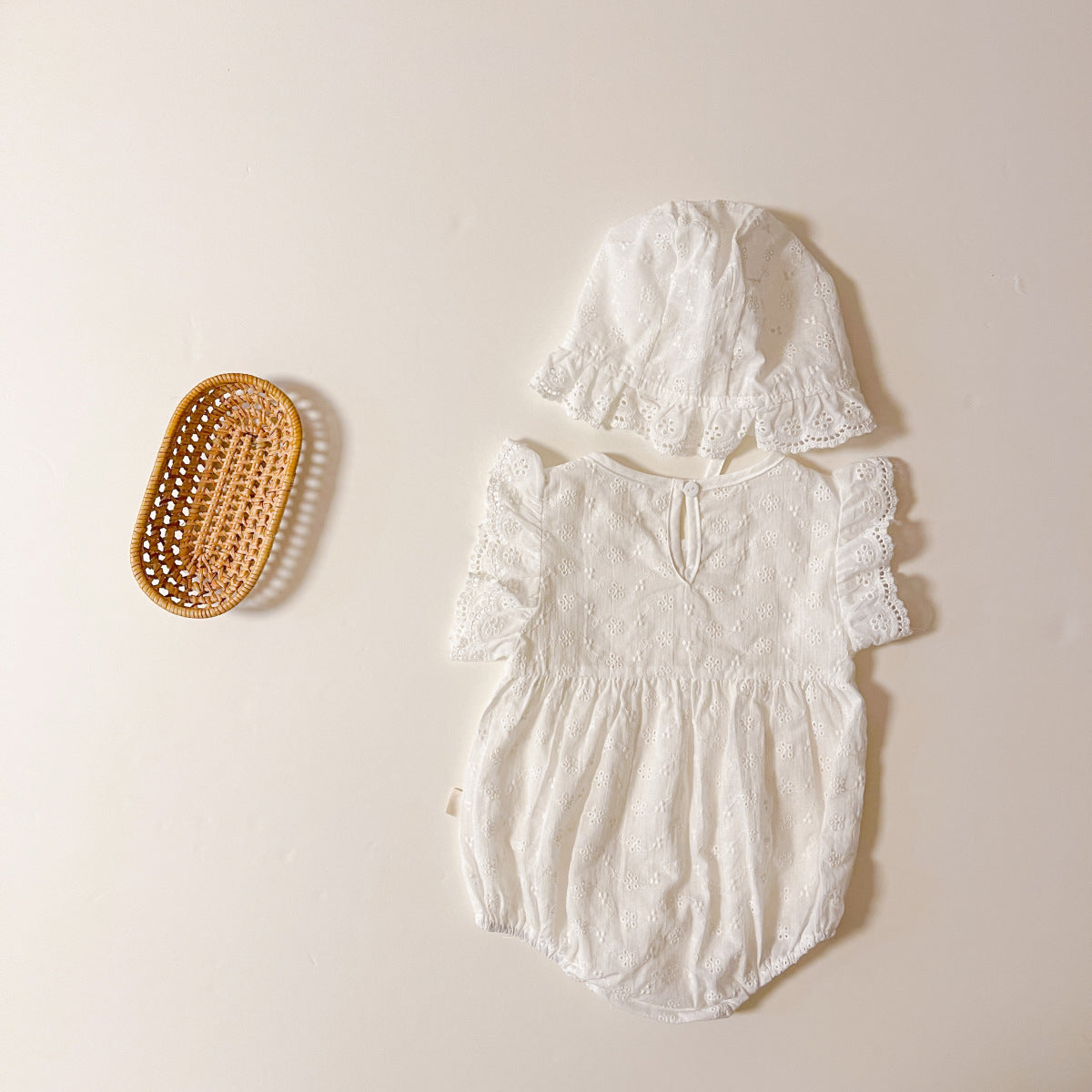 Korean Style Summer Romper Lace Flounced Sleeve Jumpsuit, Climbing Suit