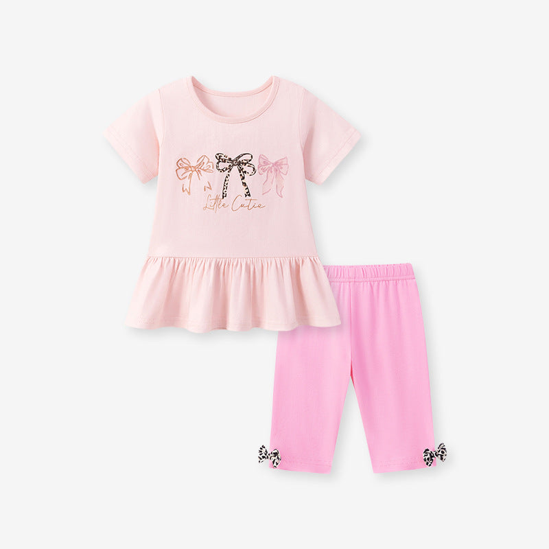 Glamorous Children's Summer Cute Short Sleeve Children's Suit