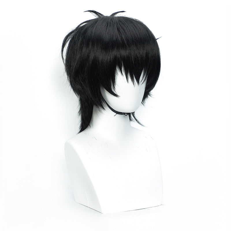 Cool Men's Short Hair Black Top Cos Wig