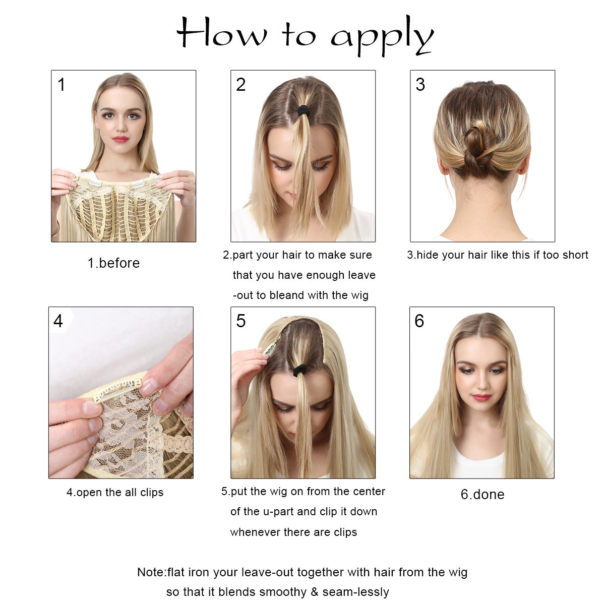 U-shaped Half Headgear Set Long Curly Hair Wig