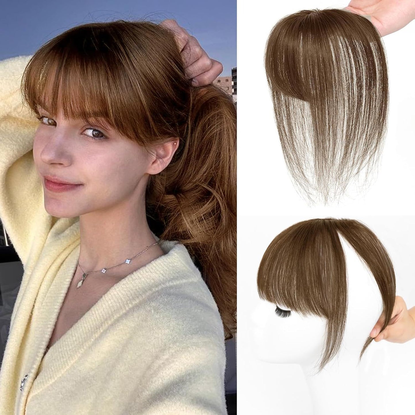 Hand-woven Straight Female Real Human Hair Elegant Wig