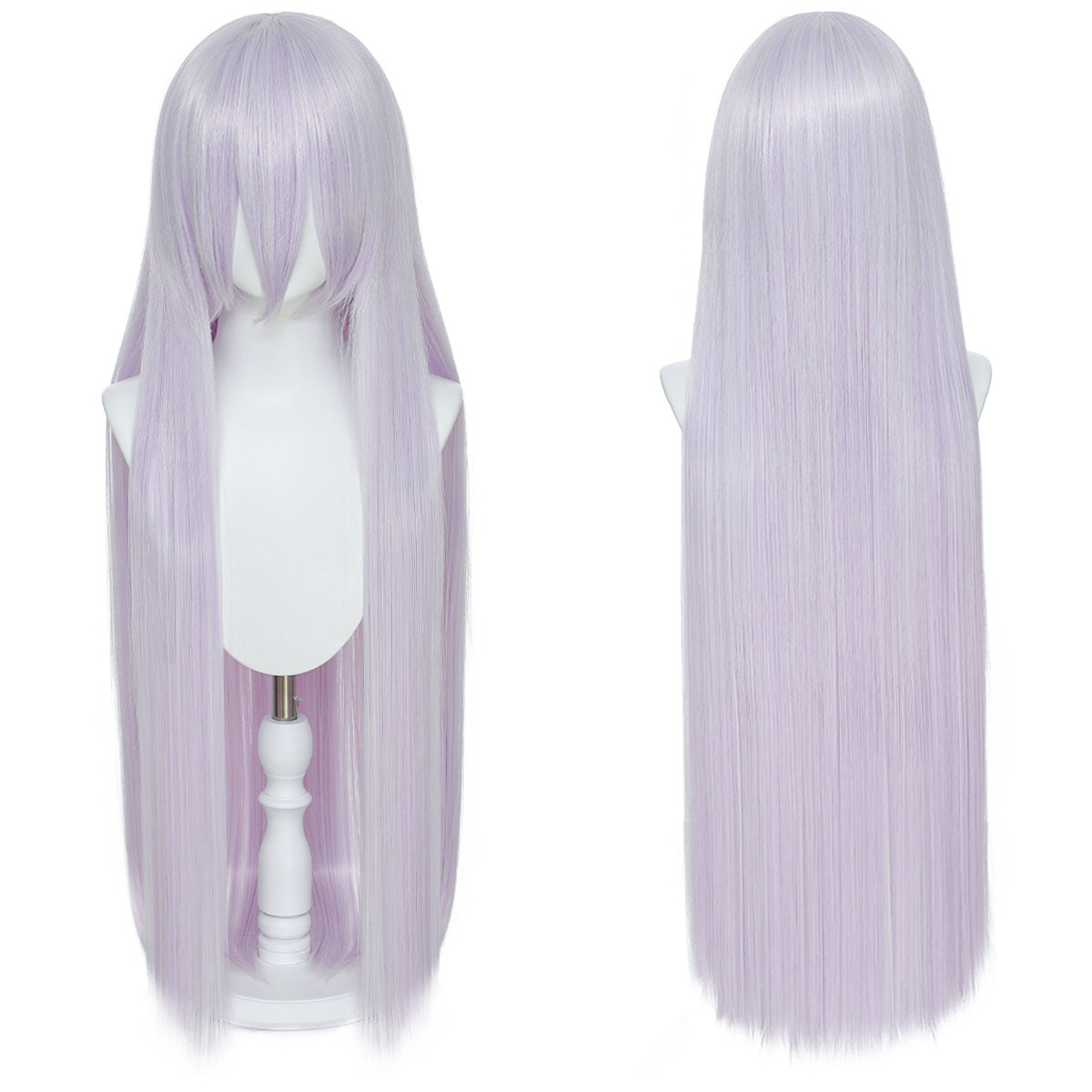 Long Straight Hair Hairpiece Blank Black White Cos Wig