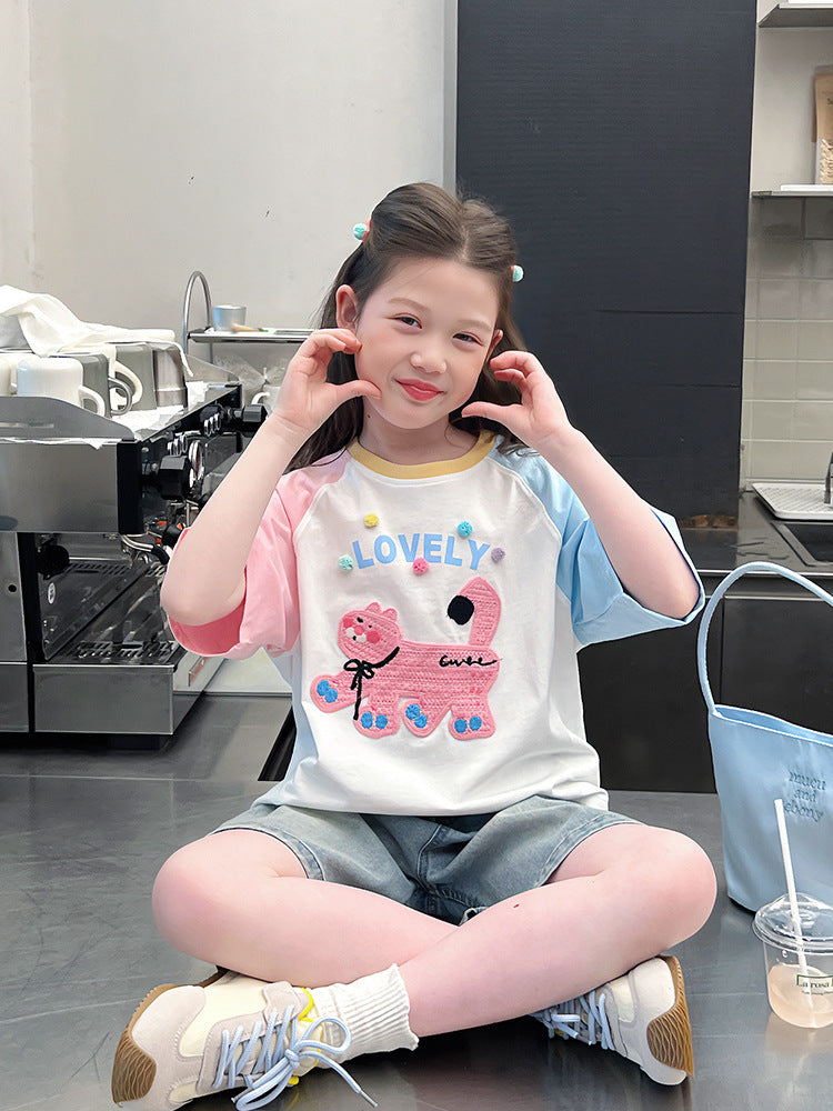 Children's Trendy Top Big Fried Street Raglan Children's T-shirt