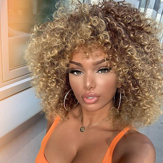 African Afro Fluffy Fashion Curly European Wig Long Curls