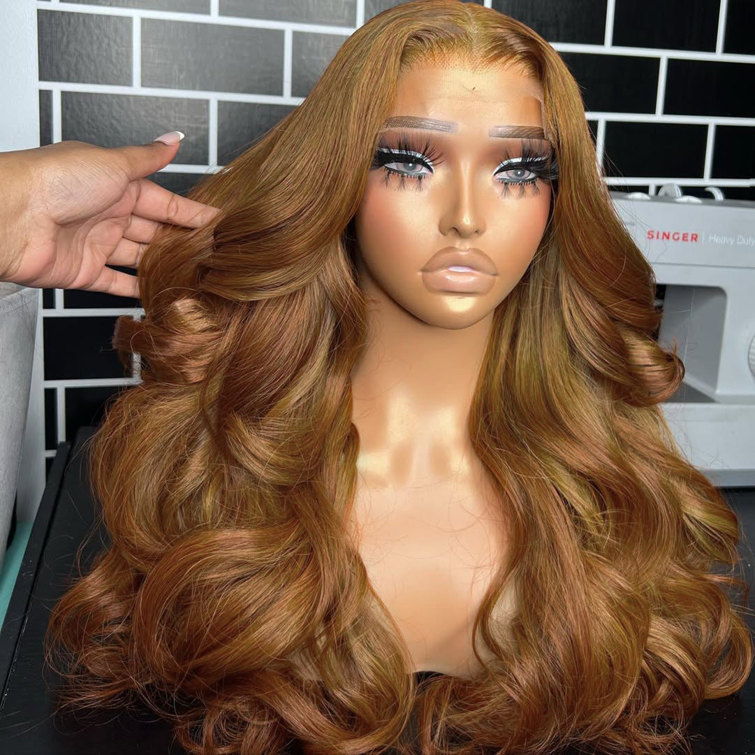 Honey Blonde Loose Wave Lace Front Wig Long Curls