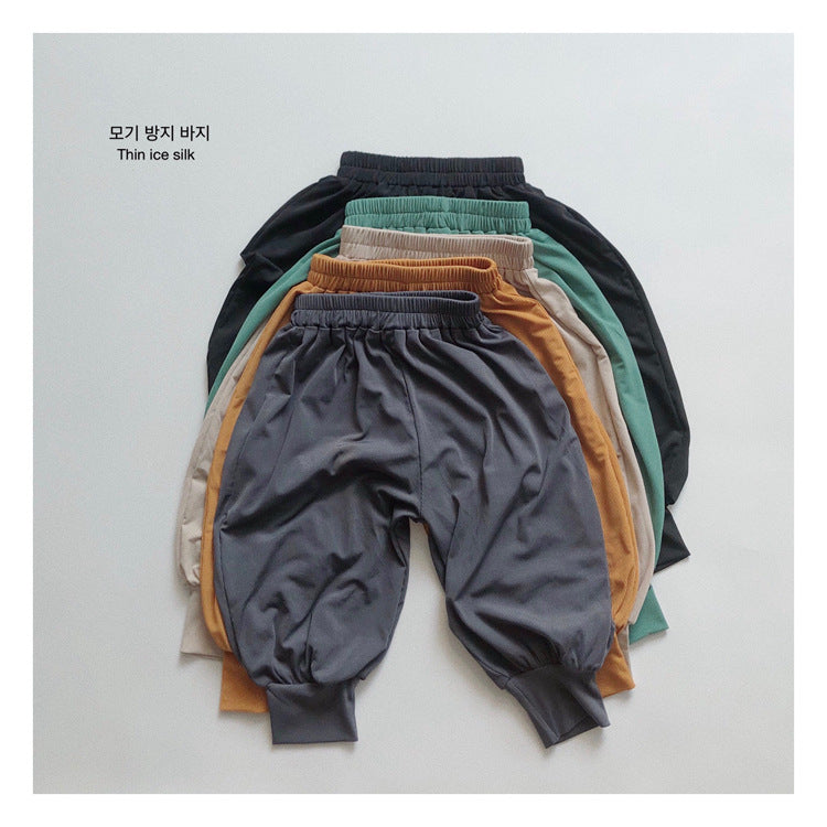Children's Cool Summer Shaking Korean Style Loose Wide Leg Ice Silk Children's Pants