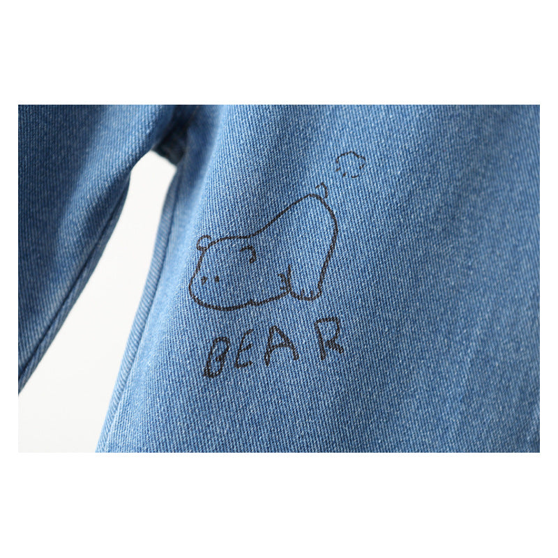Children's Clothing Spring Suspender Korean Style Boys Cartoon Printed Cute Children's Pants