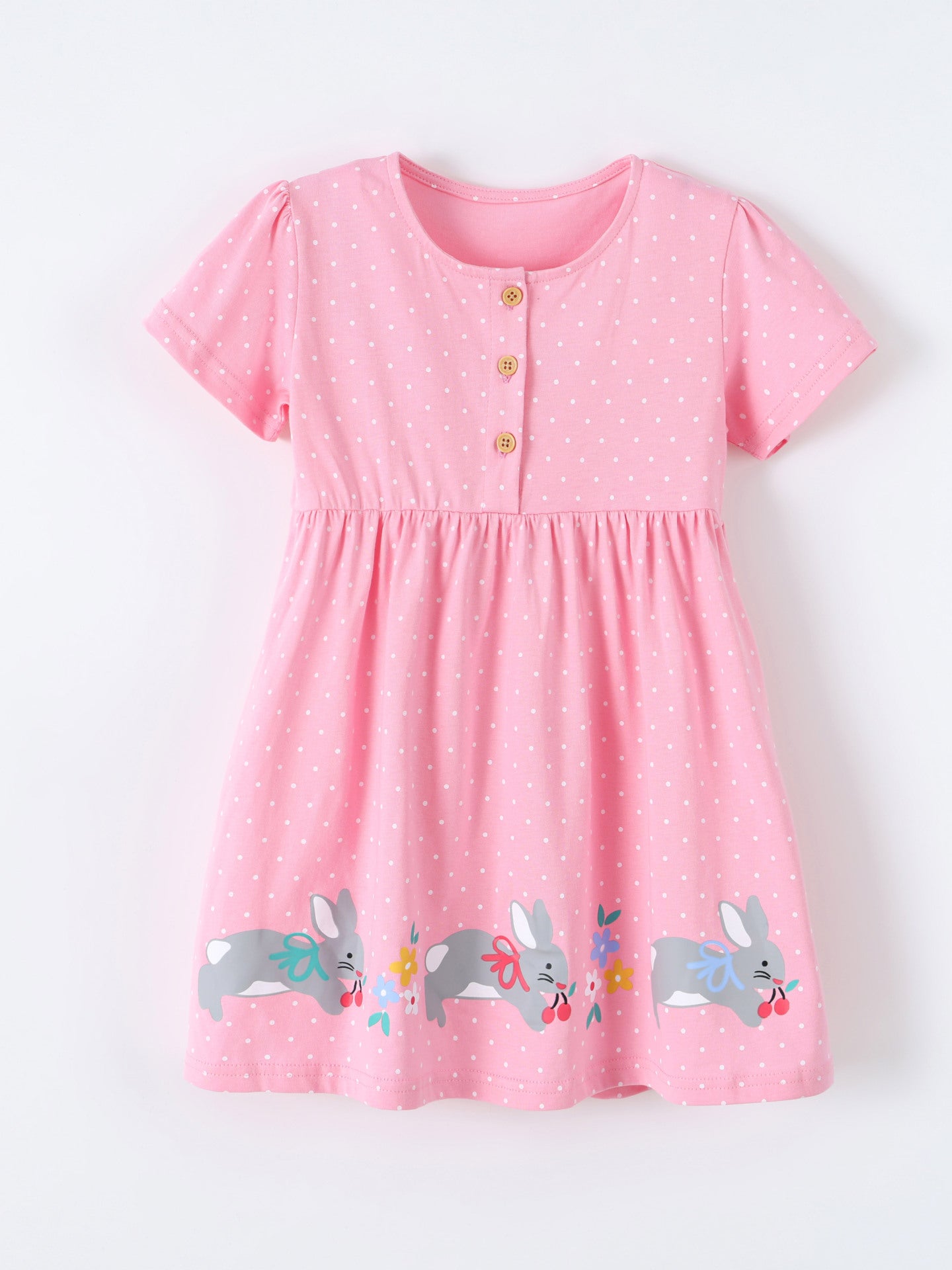 Children's Summer Fashion Rabbit Printed Skirt Princess Round Children's Dress