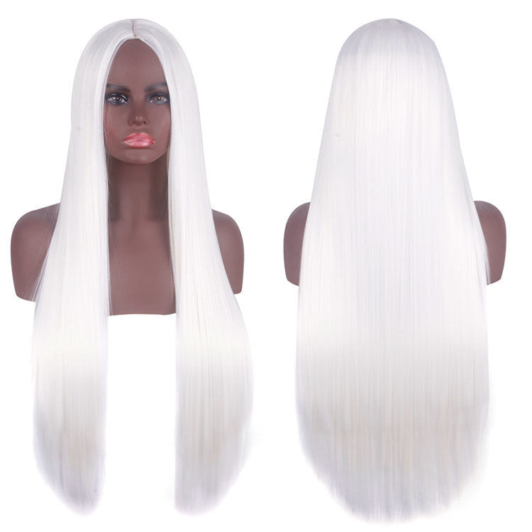 Universal Medium Scalp Black Long Straight Hair Cos Wig